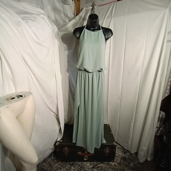 Show Me Your MuMu Dresses & Skirts - SHOW ME YOUR MUMU gray/green maxi halter dress